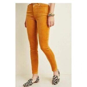Paige Hoxton Ankle Pants Womens size 28, Marigold Brown Corduroy Skinny Pants